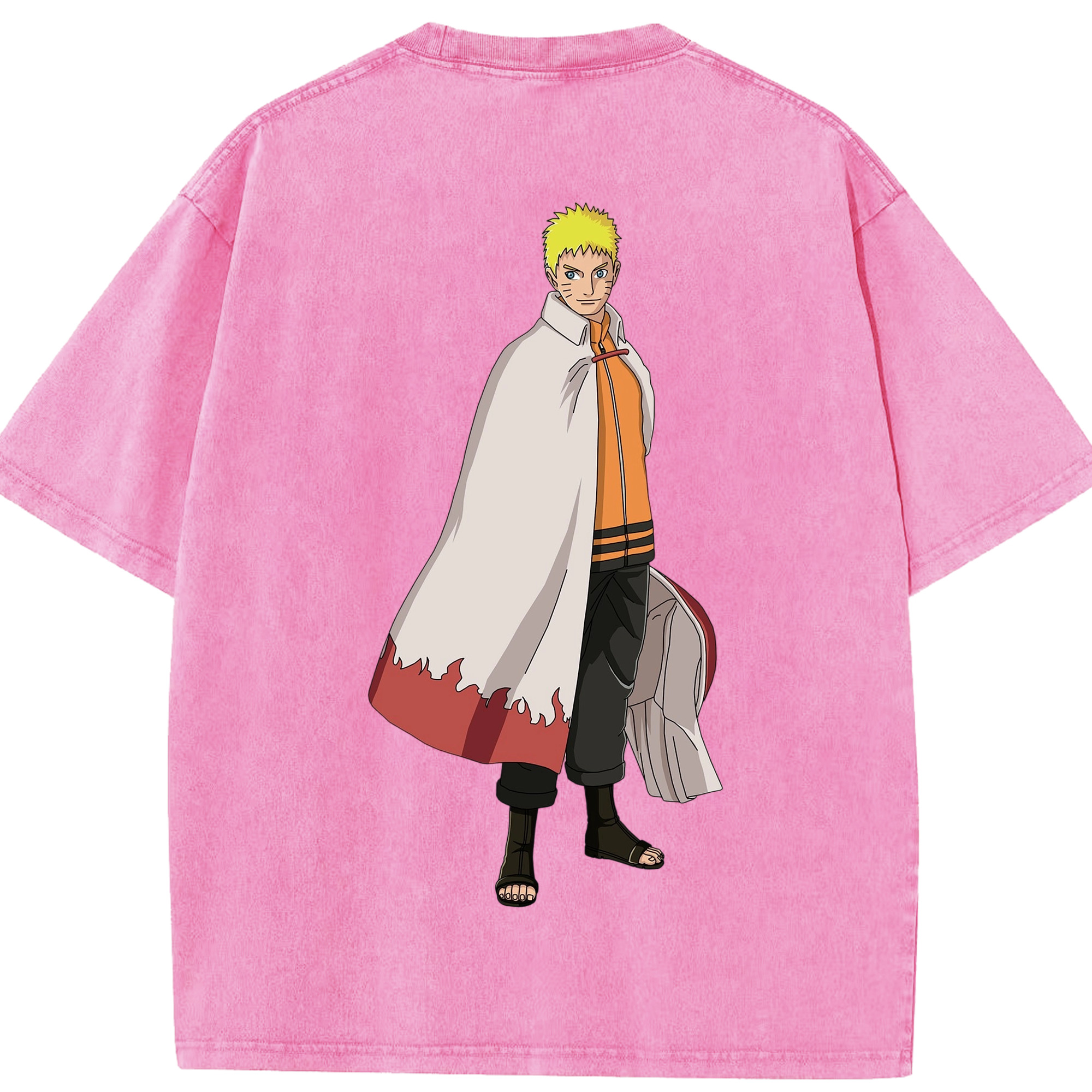 （画像用） NARUTO -ナルト- うずまき ナルト Uzumaki Naruto 綿100% ヴィンテージ風 半袖Tシャツ（背面プリント）